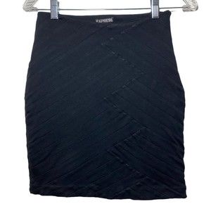 Express Stretch Fitted Mini Skirt Black Size 00